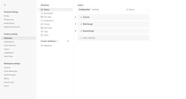 Attributes - Height screen