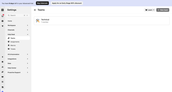 Teams | Nicelydone  Intercom screen