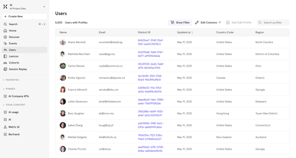 Mixpanel - Product Analytics screen