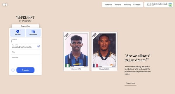 WeTransfer | Send Large Files Fast screen