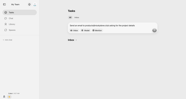 Cobot screen