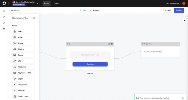 Blank form | Form Editor screen