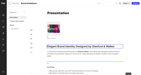 Brand Guidelines: Presentation screen
