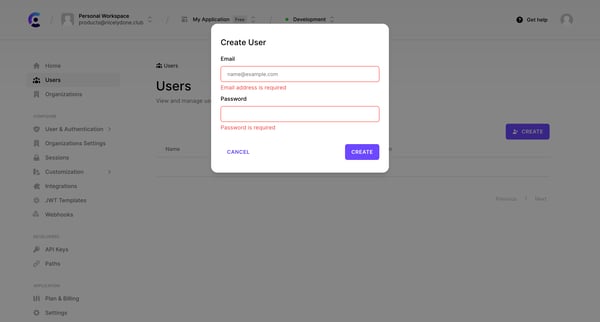 Dashboard | Clerk.com from Clerk
