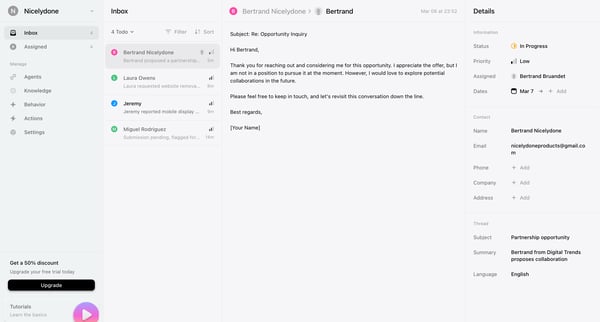 Inbox › Bertrand Nicelydone screen
