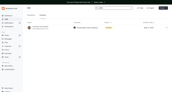 Assembly Dashboard – Nicelydone Club screen
