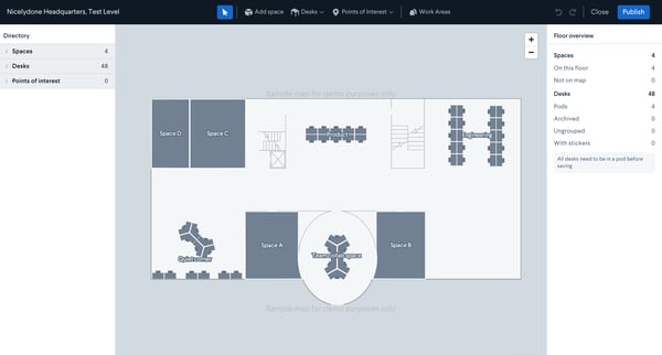 Manage Map - Nicelydone screen