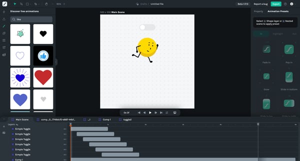 Untitled file - Lottie Creator screen