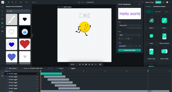 Untitled file - Lottie Creator screen