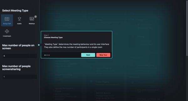 Dyte Configurator screen