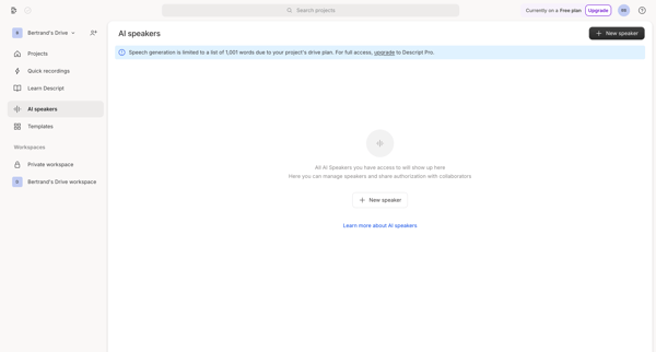 Drive View | Descript screen