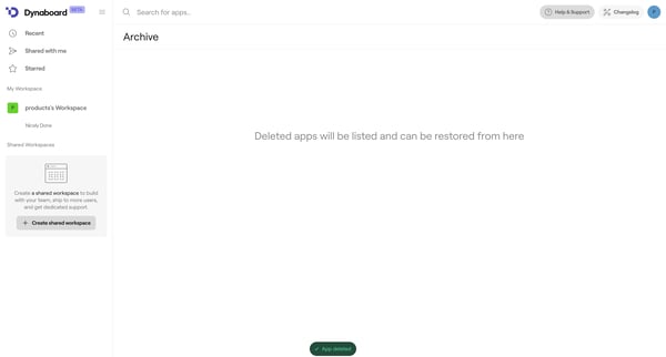 Archive • Dynaboard screen