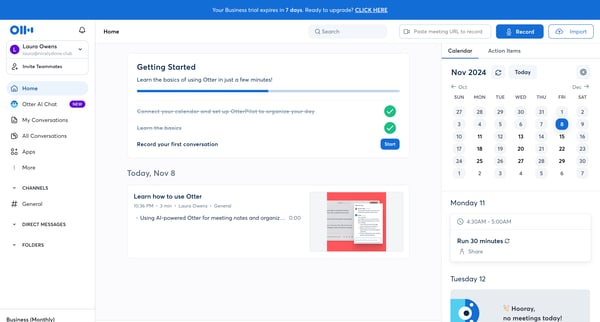Otter Voice Meeting Notes - Otter.ai screen