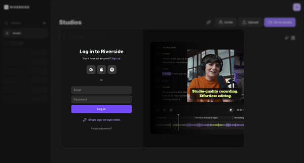 Riverside Studio screen