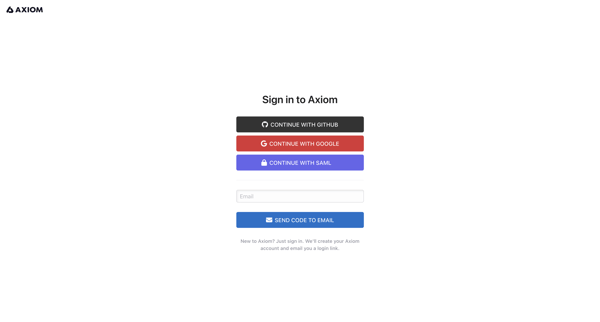 Login - Axiom screen