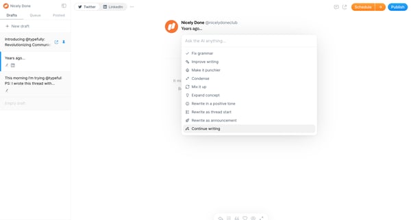 Typefully screen