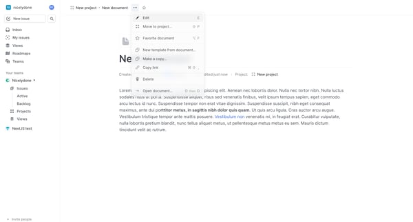 Document › New document from Linear