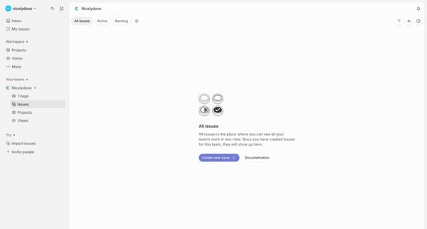 Nicelydone › All issues screen