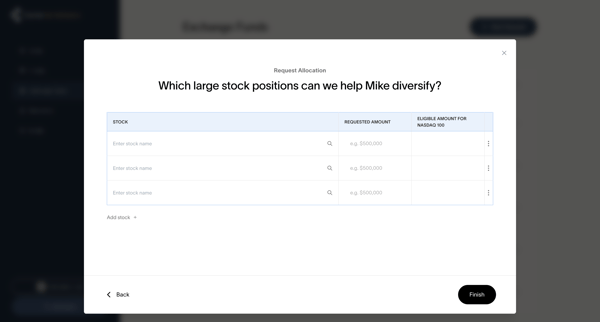 Cache – Client dashboard | Cache for Advisors screen