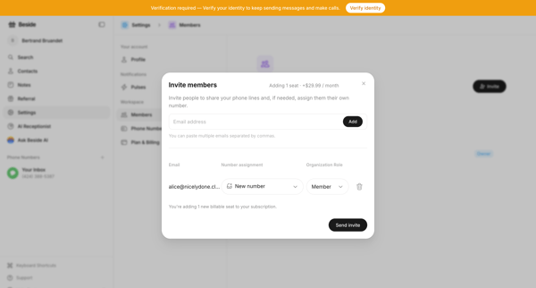 Members - Settings - Beside screen