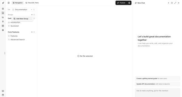 Dashboard - Documentation.AI screen