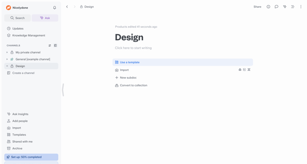 Design screen