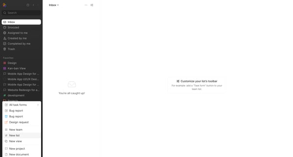 Inbox - Height screen
