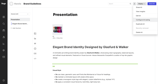 Brand Guidelines: Presentation screen