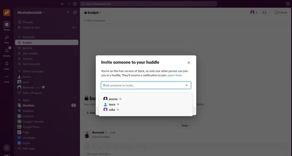 budget Channel - Nicelydoneclub - 1 new item - Slack from Slack