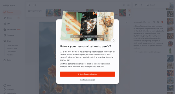 Explore screen