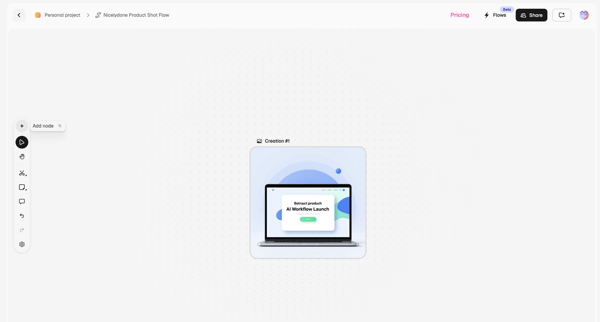 Nicelydone Product Shot Flow - Spaces | Magnific AI screen