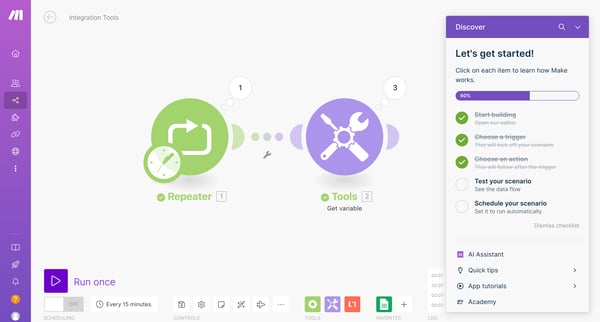 Integration Tools | Make screen