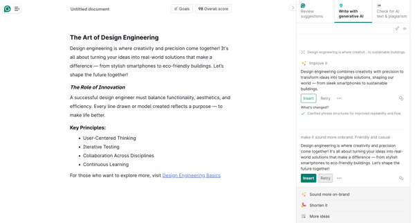 Grammarly screen