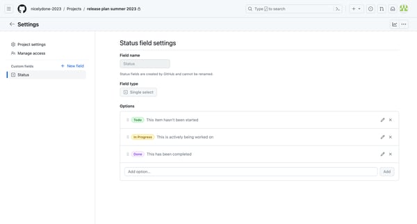 Settings · release plan summer 2023 screen