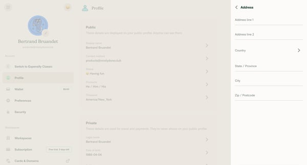 3 New Expensify screen