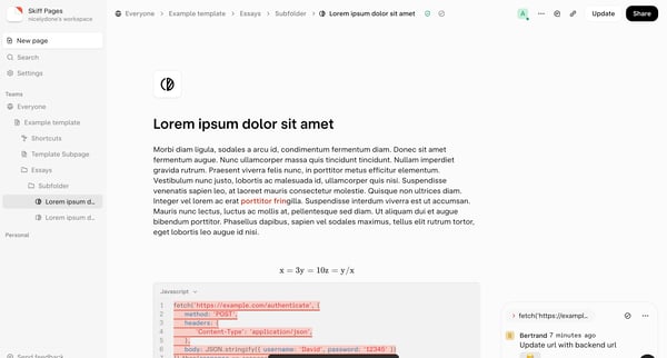 Lorem ipsum dolor sit amet — Skiff screen