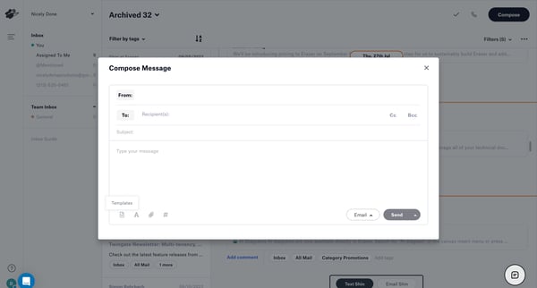 Inbox screen