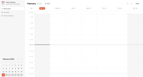 Skiff – Calendar screen