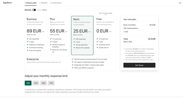 Typeform - Checkout from Typeform