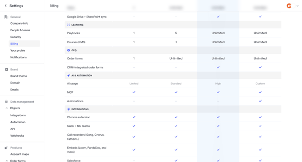 Dock · Settings screen