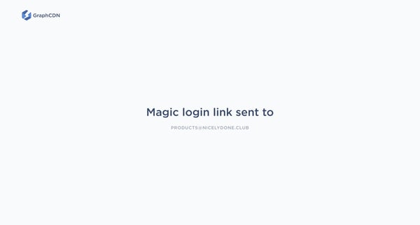 Login – GraphCDN screen