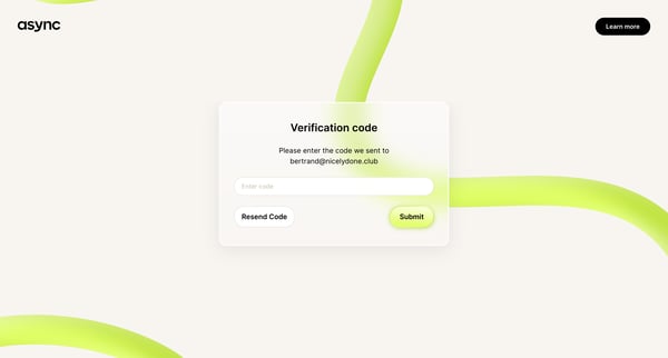 Async | Reset Password screen
