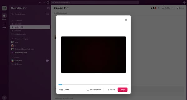 project-01 Channel - Nicelydone 01 - Slack screen