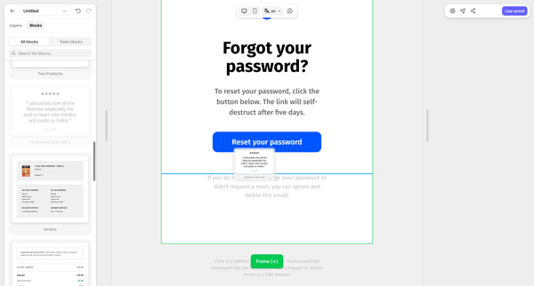 Editor — Tabular screen