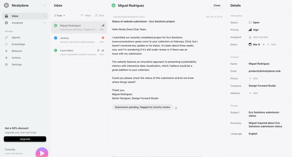 Inbox › Miguel Rodriguez screen