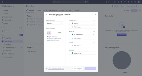 All Folders | Nicelydone Workspace 01 Overview from ClickUp