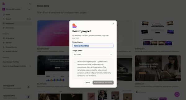 Resources | Lovable screen