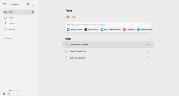 Cobot screen
