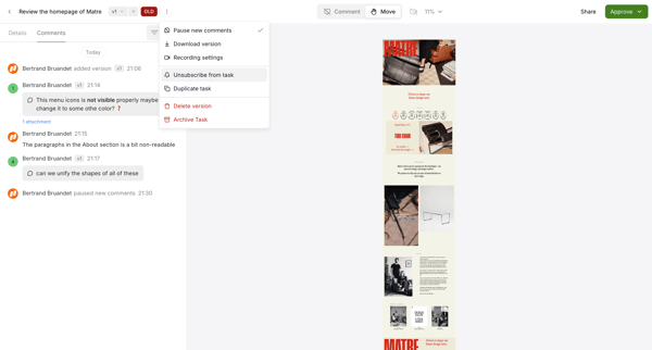 Workflow screen