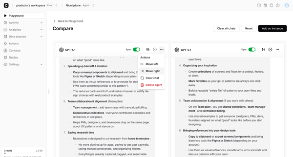 Dashboard - Chatbase screen